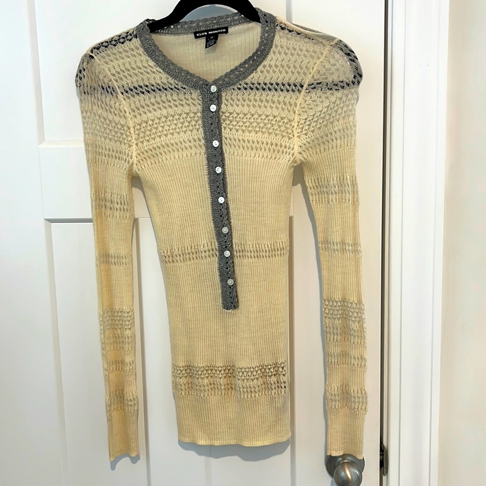 Club Monaco cream top- size S/P